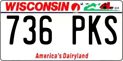 WI license plate 736PKS