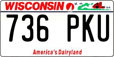 WI license plate 736PKU