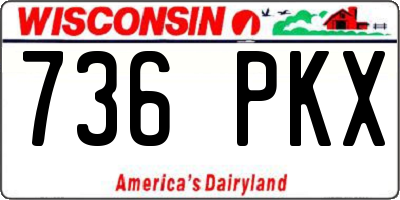 WI license plate 736PKX