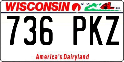 WI license plate 736PKZ
