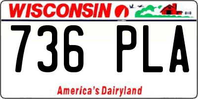 WI license plate 736PLA