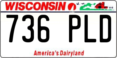 WI license plate 736PLD