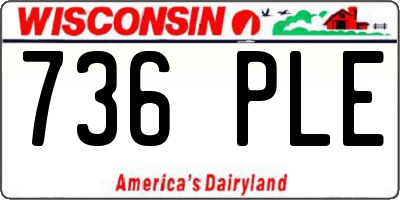 WI license plate 736PLE