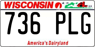 WI license plate 736PLG