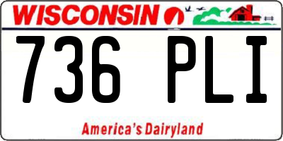 WI license plate 736PLI
