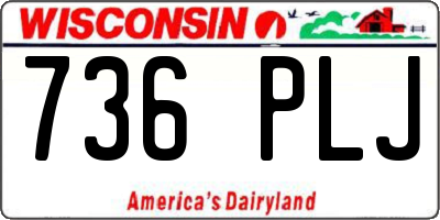 WI license plate 736PLJ