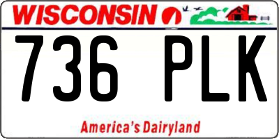 WI license plate 736PLK