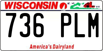 WI license plate 736PLM