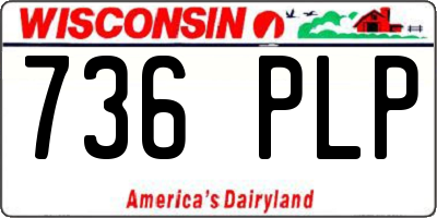 WI license plate 736PLP