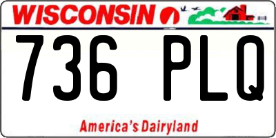WI license plate 736PLQ