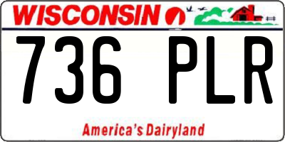 WI license plate 736PLR