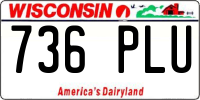 WI license plate 736PLU