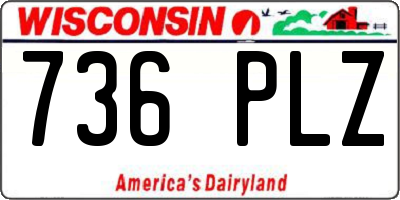 WI license plate 736PLZ