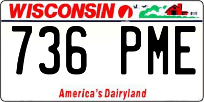 WI license plate 736PME