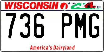 WI license plate 736PMG