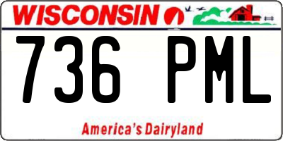 WI license plate 736PML