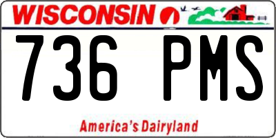 WI license plate 736PMS
