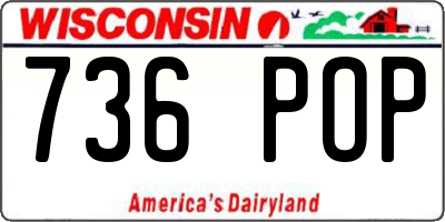 WI license plate 736POP