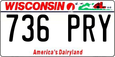 WI license plate 736PRY
