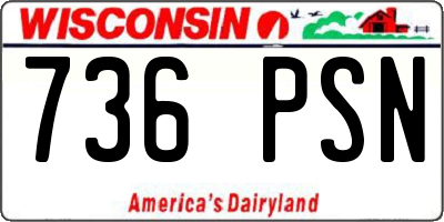 WI license plate 736PSN