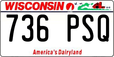 WI license plate 736PSQ