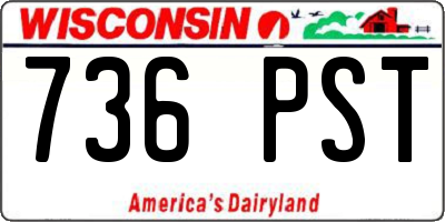 WI license plate 736PST