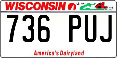 WI license plate 736PUJ