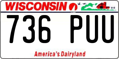 WI license plate 736PUU