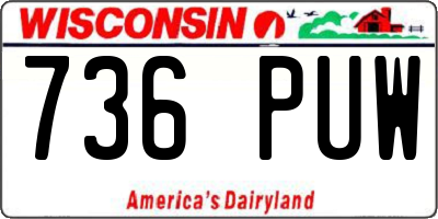 WI license plate 736PUW