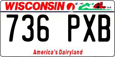 WI license plate 736PXB
