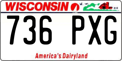 WI license plate 736PXG