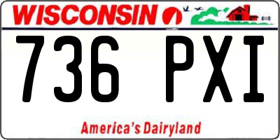 WI license plate 736PXI
