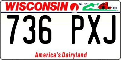 WI license plate 736PXJ