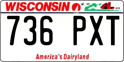 WI license plate 736PXT