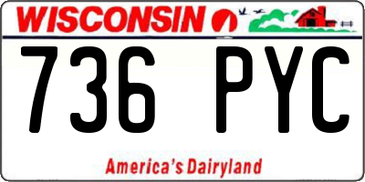 WI license plate 736PYC
