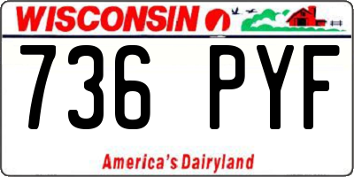 WI license plate 736PYF