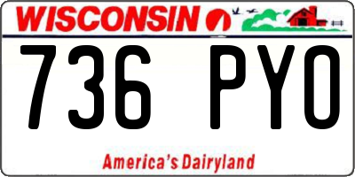 WI license plate 736PYO