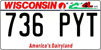 WI license plate 736PYT