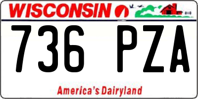 WI license plate 736PZA