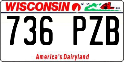 WI license plate 736PZB
