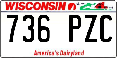 WI license plate 736PZC
