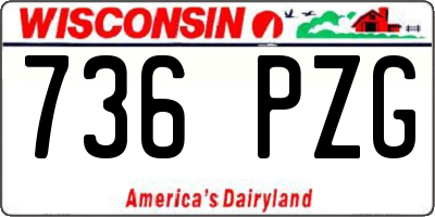 WI license plate 736PZG