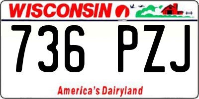 WI license plate 736PZJ