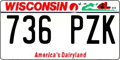 WI license plate 736PZK