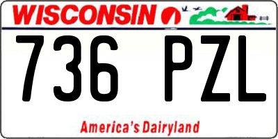 WI license plate 736PZL