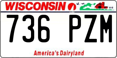 WI license plate 736PZM