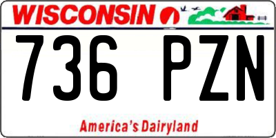 WI license plate 736PZN