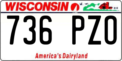 WI license plate 736PZO