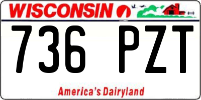 WI license plate 736PZT