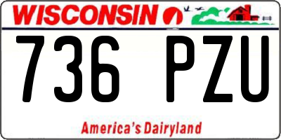 WI license plate 736PZU